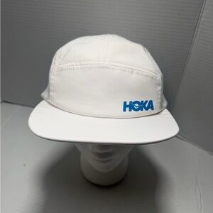 Hoka One One Hat Cap Strap Back Mens One Size White 5 Panel Running Time To Fly
